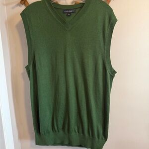 BANANA REPUBLIC Green SILK CASHMERE Blend Sweater Vest Mens L
